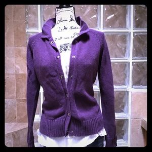 Cardigan sweater, knit, snap closure